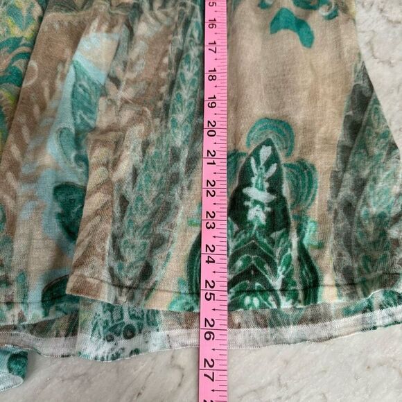 Chico’s paisley floral ramie blend open front cardigan fit like size L - Picture 7 of 8